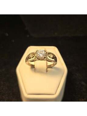 Art Deco Style Sterling Silver Ring sz 8.5